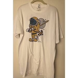 New Vans Off The Wall Spaced Cadet Astronaut Shirt White Mens L Skateboard